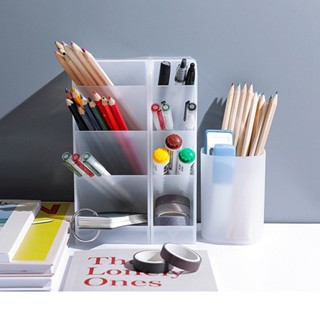 多功能4格桌面收納盒子格鉛筆收納盒化妝品架辦公桌