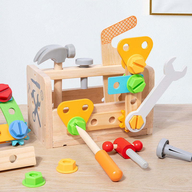益智玩具 女孩玩具幼兒童木質擰螺絲維修工具臺早教百變拆裝螺母手提工具籃益智玩具