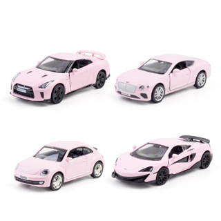 汽車模型 跑車模型 車模型 汽車玩具 (盒裝）仿真1:36粉色合金跑車系列模型擺件兒童玩具