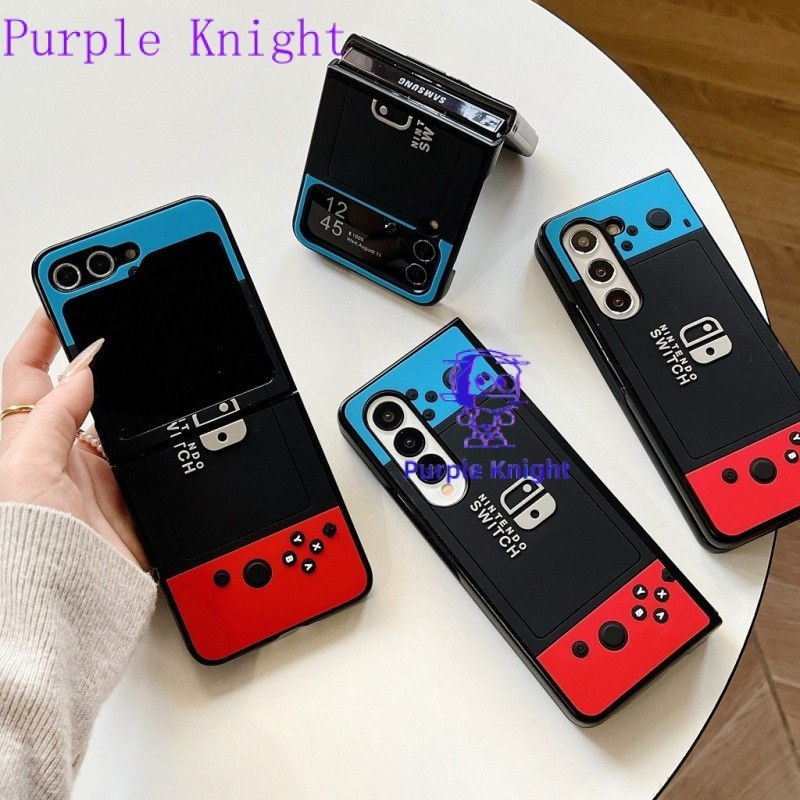 SAMSUNG 【紫騎士】開關遊戲三星手機殼適用於三星 Z Flip 4 5 Z fold 4 5 豪華時尚電腦手機殼