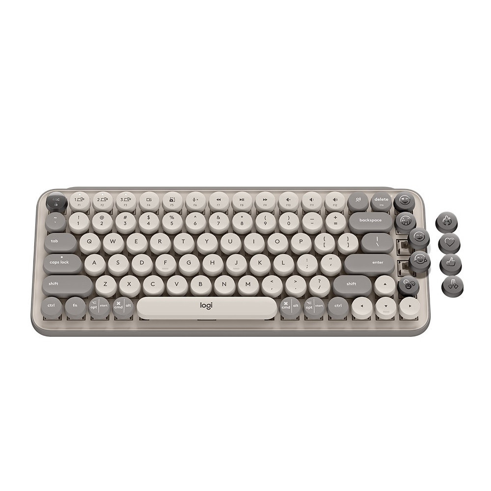 【Logitech 羅技】POP Keys 無線機械鍵盤 茶軸 / 迷霧灰