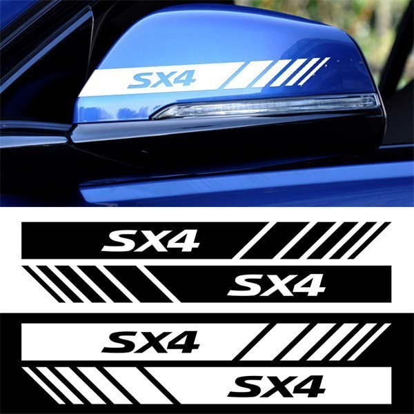 2 PC鈴木 SX4 汽車後照鏡貼花乙烯基防水汽車貼紙