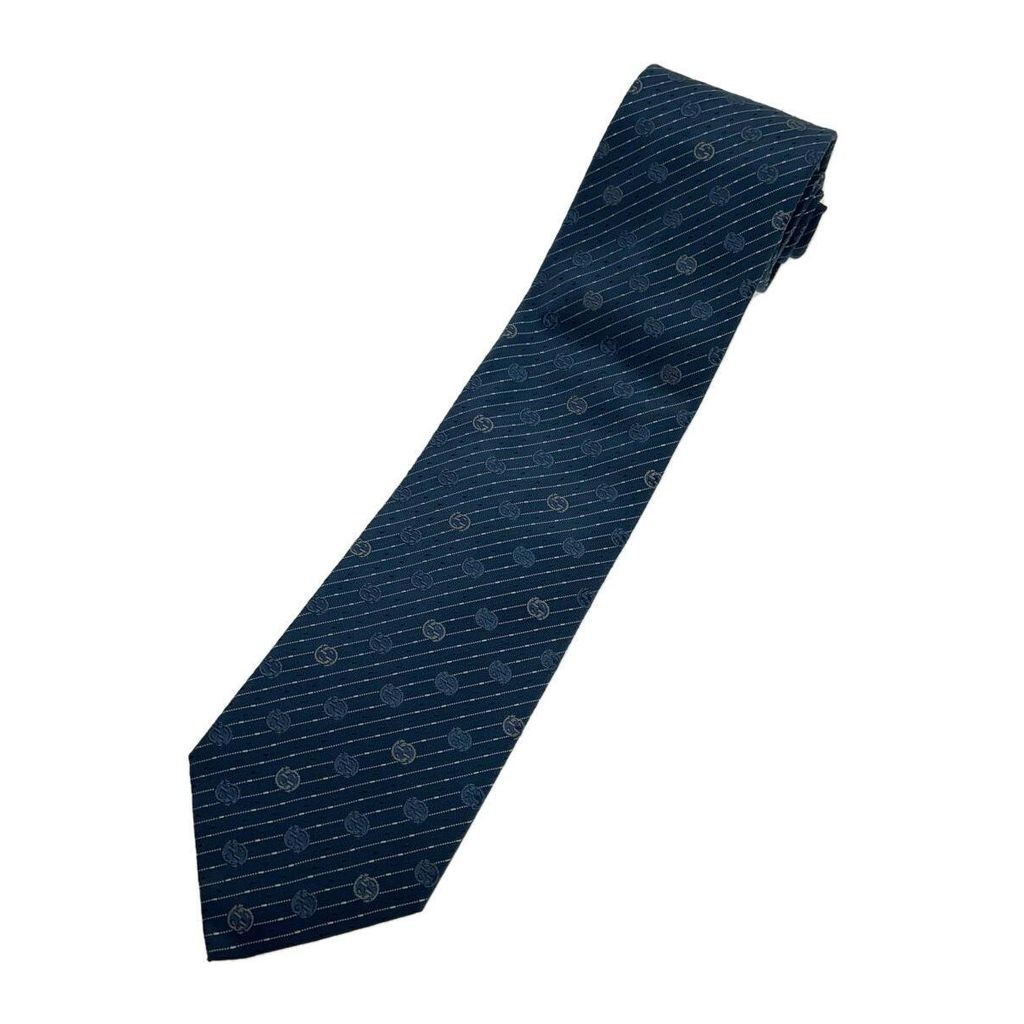 GUCCI 古馳 領帶男士絲綢 滿版藍色 日本直送 二手