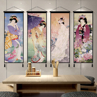日式仕女掛布 日料店居酒屋牆布掛毯畫 日系背景牆裝飾布藝掛畫訂製 裝飾畫 裝飾牆布