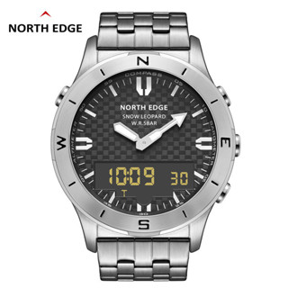 North Edge新款不鏽鋼男士手錶 防水高度氣壓指南針溫度計男士手錶