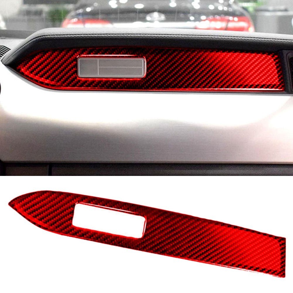 &lt;有貨&gt; 福特野馬碳纖維汽車儀表板條貼紙裝飾蓋 2015-21