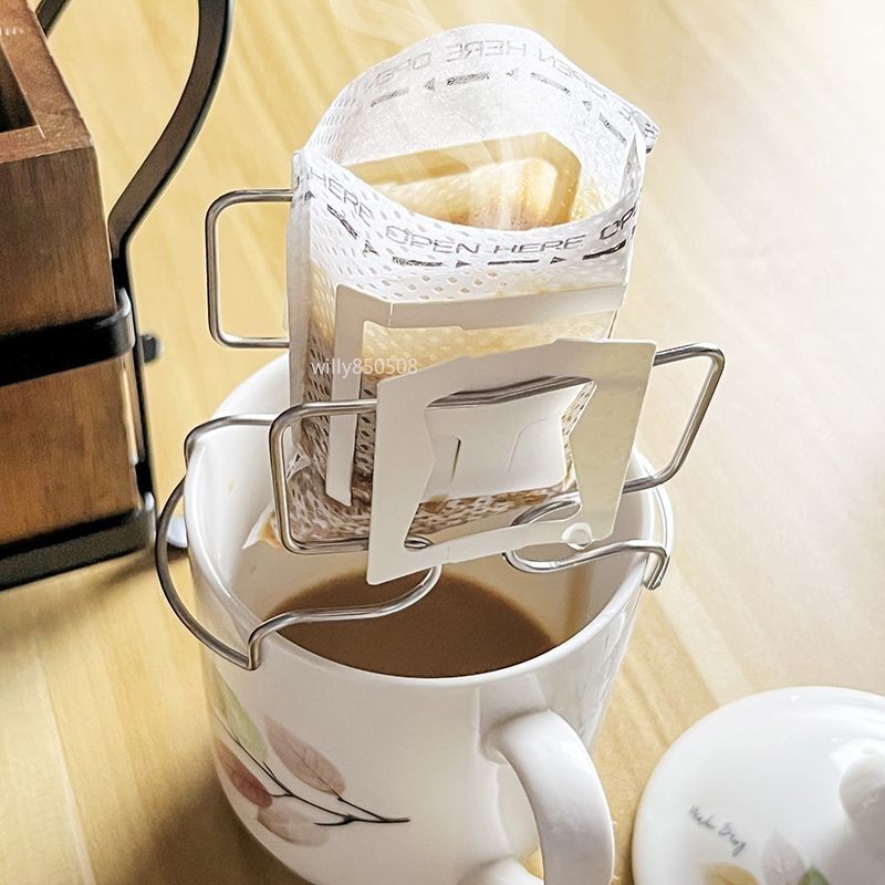 【台灣熱賣】 日式咖啡掛耳支架 濾紙袋便攜式不銹鋼研磨 手沖咖啡防過萃取支撐架 精品