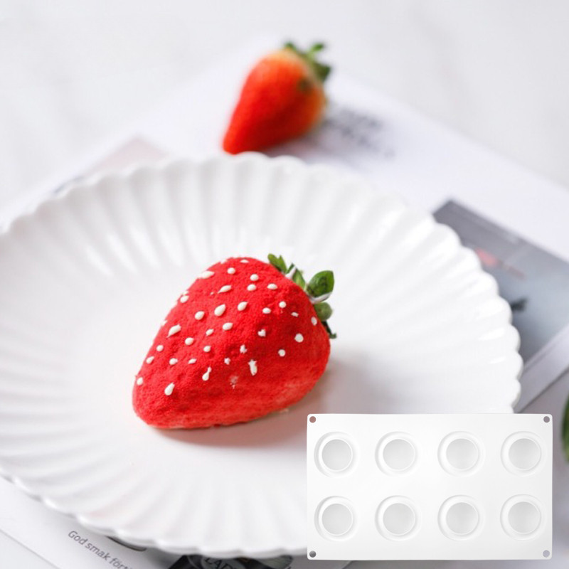 8連15連草莓慕斯蛋糕模具矽膠 法式小西點烘焙模具