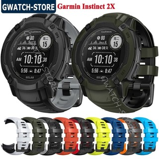 適用佳明本能2X Garmin Instinct 2X Solar 太陽能 運動矽膠錶帶 雙色替換矽膠腕帶