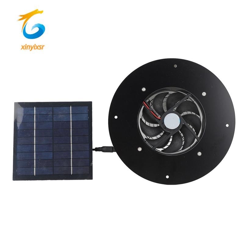 太陽能電池板風扇套件太陽能電池板 10 英寸圓形通風箱排氣扇用於雞舍溫室棚狗窩