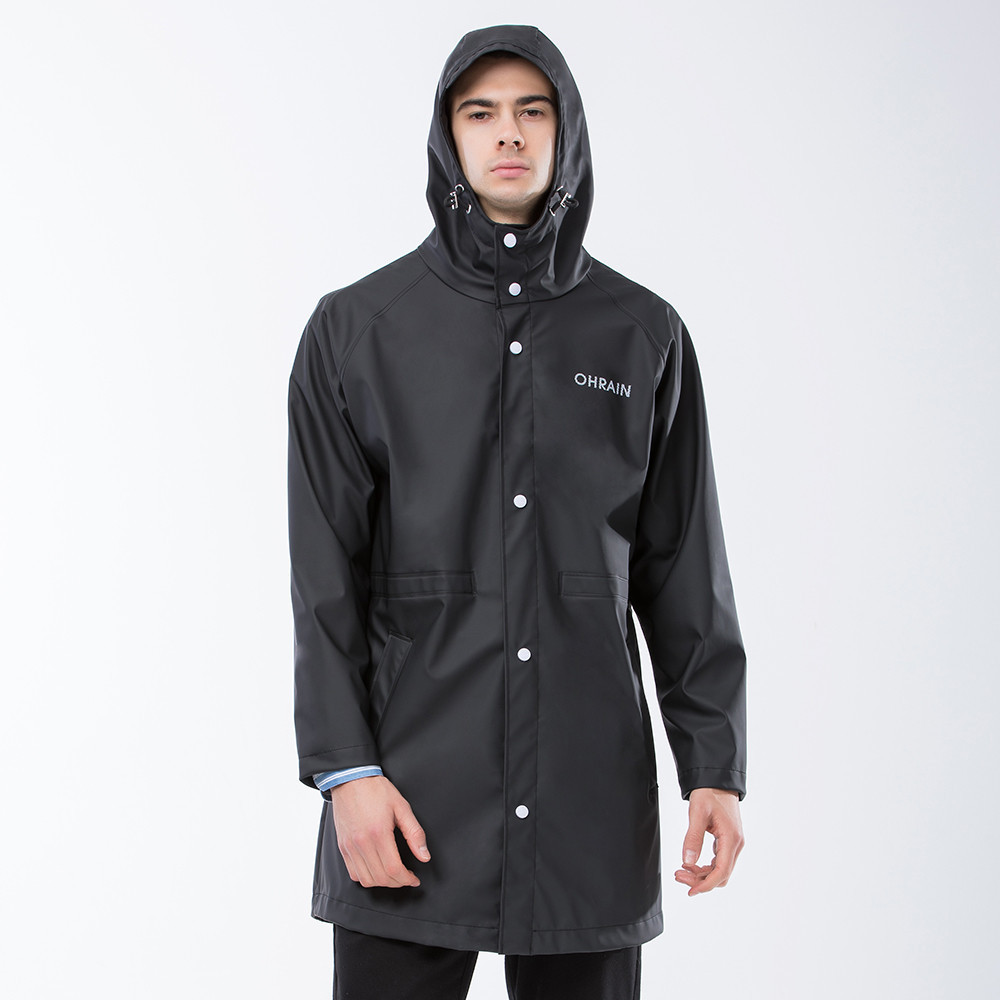 Ohsunny 中性可重複使用雨衣防水防雨夾克連帽戶外風衣透氣時尚雨披