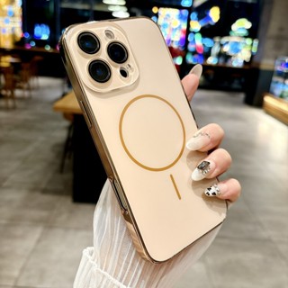 磨砂 細圈磁吸殼 自帶鏡頭膜 奈米電鍍 適用於 蘋果iPhone 16 15 14 13 12 ProMax 防摔手機殼