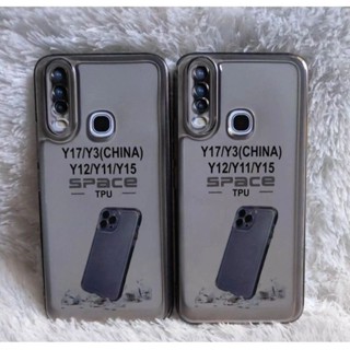 Hitam 軟殼透明黑色 VIVO Y12 Y15 Y17 外殼透明太空黑色透明矽膠外殼