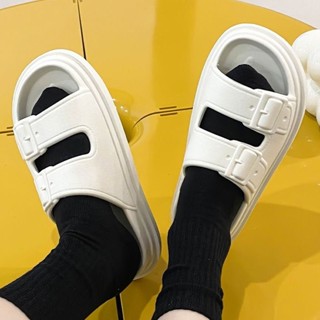 Oeggeo shop 女童男童休閒平底拖鞋EVA雙綁帶厚底拖鞋女鞋
