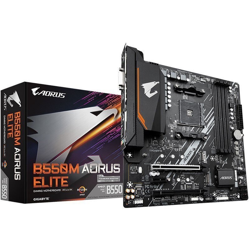 VQDS 及時出貨：時尚潮流技嘉B550M AORUS ELITE小雕主板臺式電腦主板適用5700X/5800X