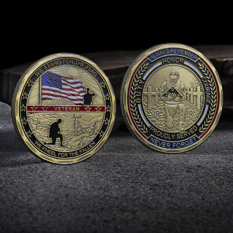 美國軍事紀念幣 退伍軍人紀念幣 烤漆金屬紀念章