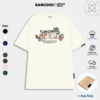 2024 本地品牌 Sancool 中性優質棉快樂貓 Ss.1 - SC018 s-5xl T 恤