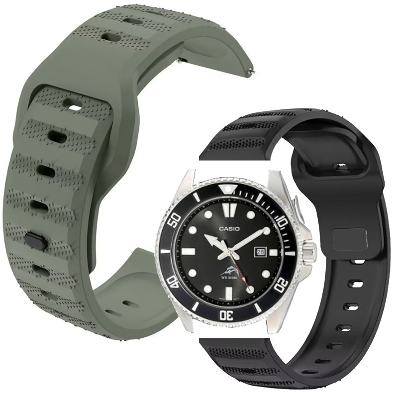 卡西歐 MDV106-1A 矽膠錶帶智能手錶錶帶軟腕帶運動手鍊配件
