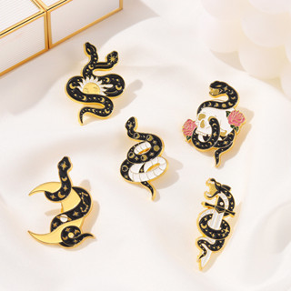 黑蛇 胸針 金屬徽章 創意 書包 裝飾 衣領 別針 高檔 禮物 絲巾扣