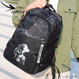 EPILOGUE1夜光書包,帶發光圖案透氣防水大容量背包,韓文版可調聚酯黑色登山包學生的