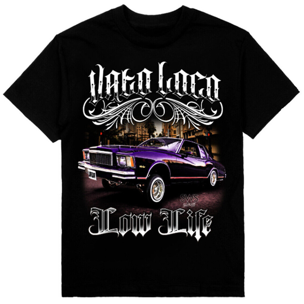 Vato Loco Low Rider Monte Carlo T 恤印花在 Shaka Wear 重量級 T 恤上