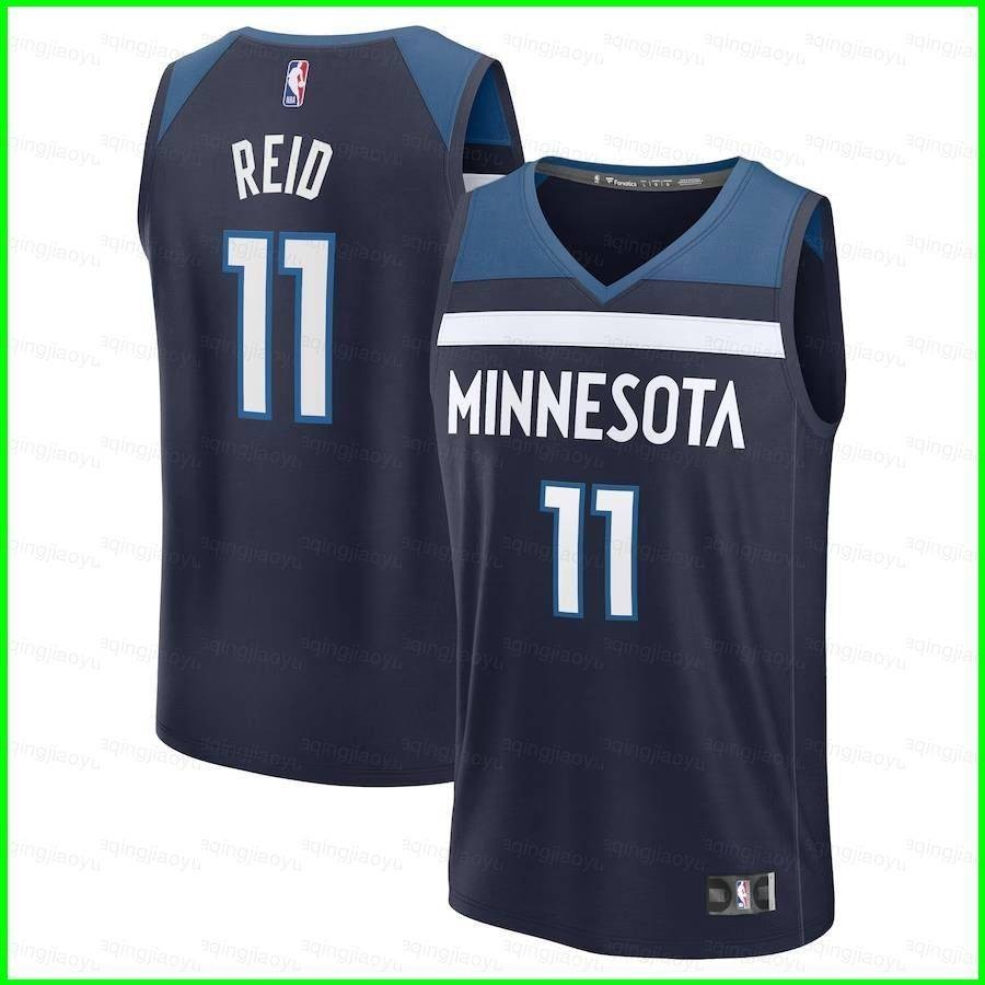 最新 NBA 明尼蘇達森林狼隊 Naz Reid 球衣圖標版複製品球員球衣兒童成人加大碼