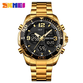 SKMEI 1649 可旋轉戒指石英數字男士手錶計時鬧鐘男時鐘 reloj hombre 雙機芯運動男士手錶 1850