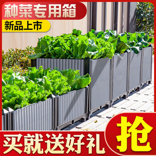 ★免運★種菜盆 花盆 種植箱戶外陽臺塑膠種菜專用箱家庭長方形種菜盆樓頂特大花箱清倉