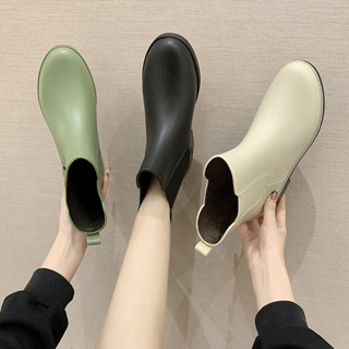 【新品限時折扣】四季雨鞋女切爾西雨靴短筒防滑防水鞋時尚馬丁靴低跟休閒成人雨靴
