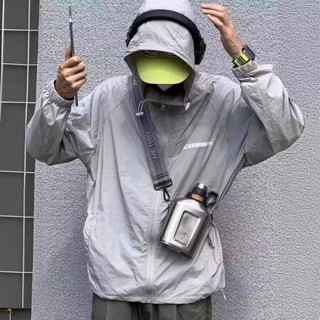 NANS 臺灣現貨 防曬外套 防曬衣男夏季薄款透氣潮牌寬鬆簡約休閒百搭青少年連帽防曬服外套