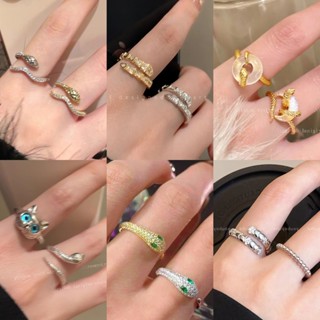 【NANA】生肖靈蛇纏繞開口戒指女2025蛇年生肖本命年指環簡約高階感食指戒