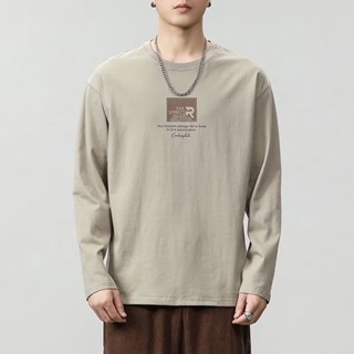 【HOT 本舖】男裝 M-3XL 長袖T恤 男士上衣 春秋 新款 薄款男 夏季 體恤打底衫 春裝 長袖上衣T恤
