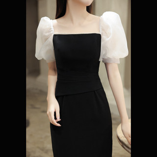 小禮服黑色法式晚禮服氣質宴會輕奢小眾fc419