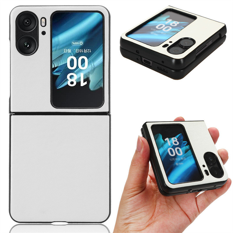 免運✅台灣現貨✅適用OPPO Find N2 Flip手機殼摺疊Find N2 Flip後蓋貼皮殼素皮紋保護套