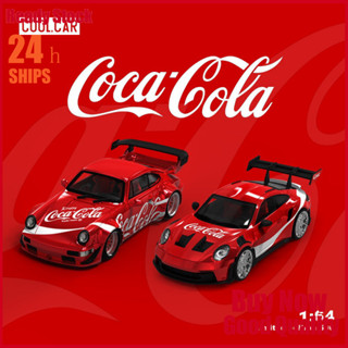 可髮·Cool Car1:64 保時捷964 992可口可樂模擬閤金汽車模型 收藏擺件