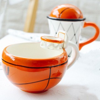 北歐陶瓷足球馬克杯創意創意籃球杯咖啡杯卡通早餐杯