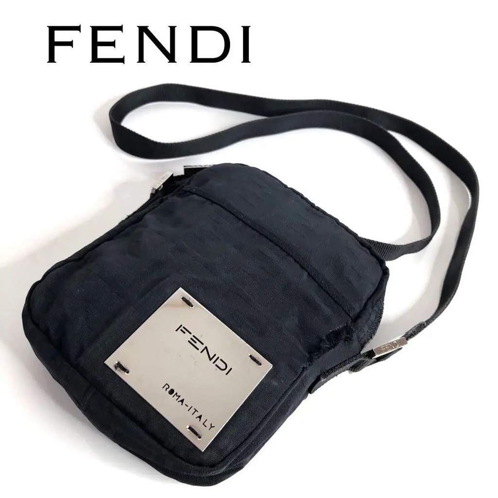 FENDI 芬迪 肩背包 Zucca花紋 黑色 迷你 mercari 日本直送 二手