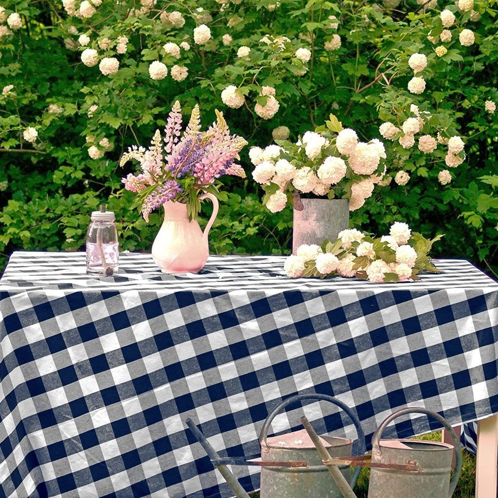 棉布大格子桌布美式餐巾長方形檯布餐桌茶几野餐布