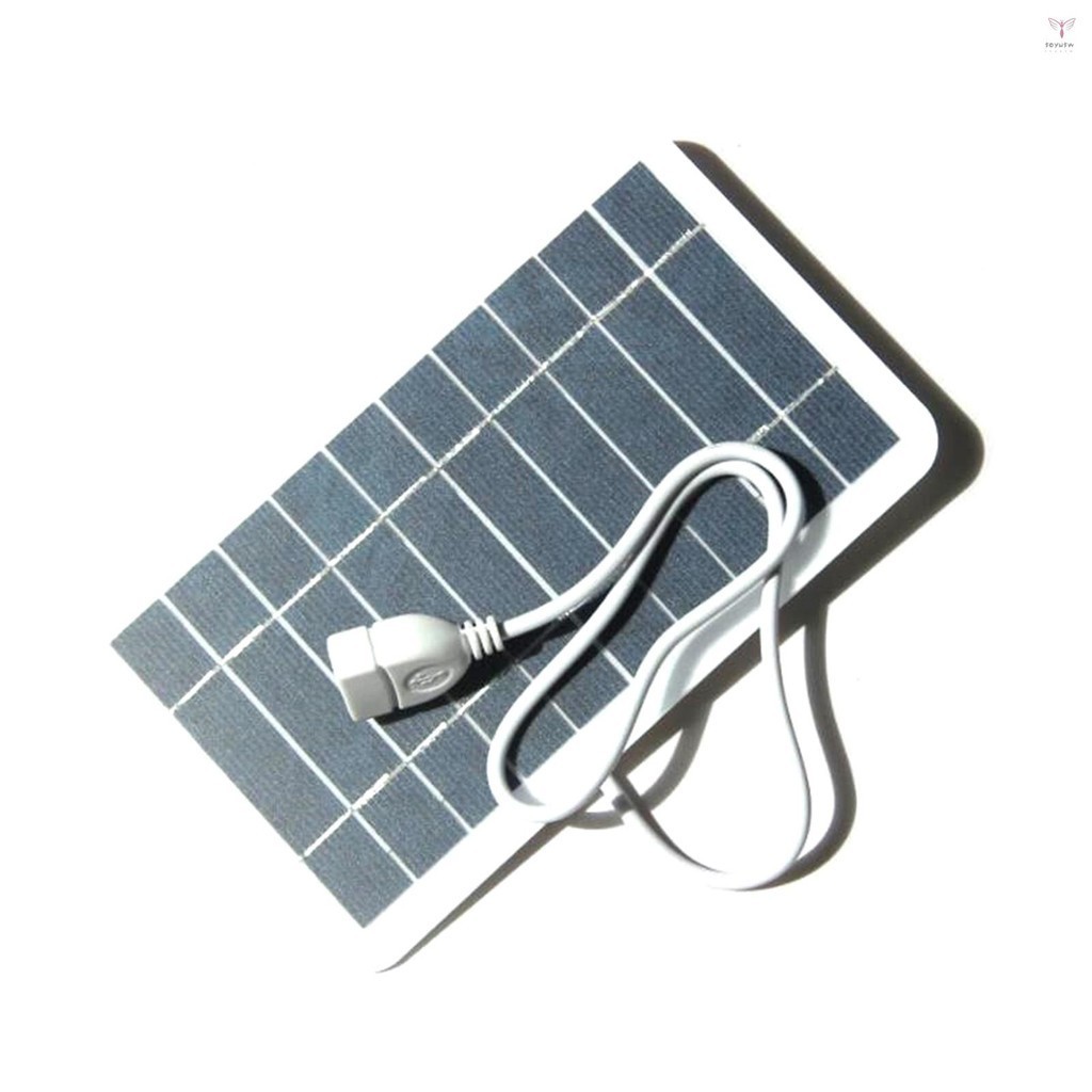 Uurig)2w 5V 小型太陽能電池板帶 USB DIY 單晶矽太陽能電池防水露營便攜式電源太陽能電池板用於移動電源手