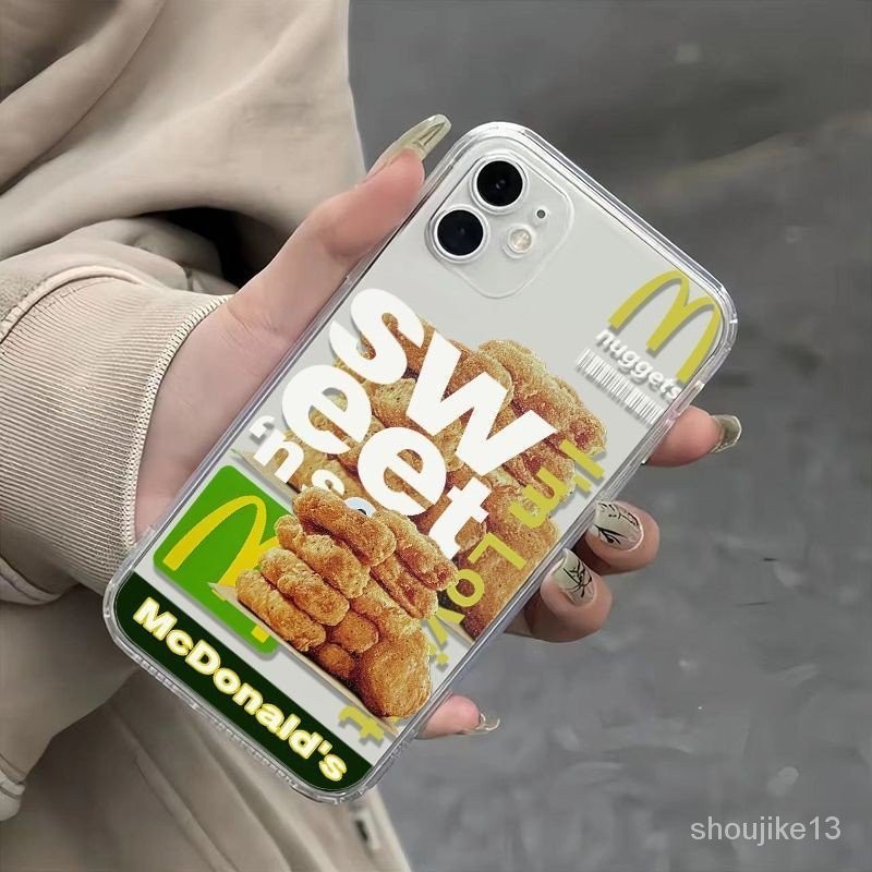 美味雞塊適用於蘋果15 14蘋果13promax手機殼iPhone12透明太空殼x xr矽膠8p7情侶網紅潮牌 NDBH