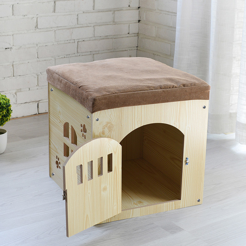 寵物插接款換鞋凳可拆洗四季寵物房子木製寵物窩收納狗窩貓窩兔籠