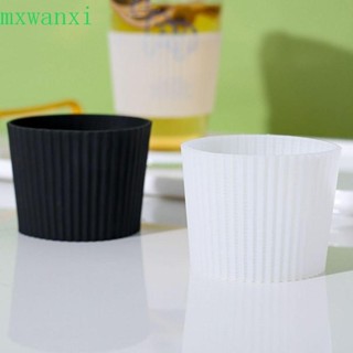 MXWANXI硅膠杯套,垂直條紋防滑馬克杯袖,水杯配件防燙隔熱加厚杯蓋玻璃