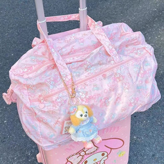 三麗鷗行李包 2024新款雙子星美樂蒂摺疊旅行包 手提可斜挎套落行李箱