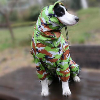 狗衣服迷彩雨衣四腳連身大小狗寵物雨衣全包迷彩雨衣