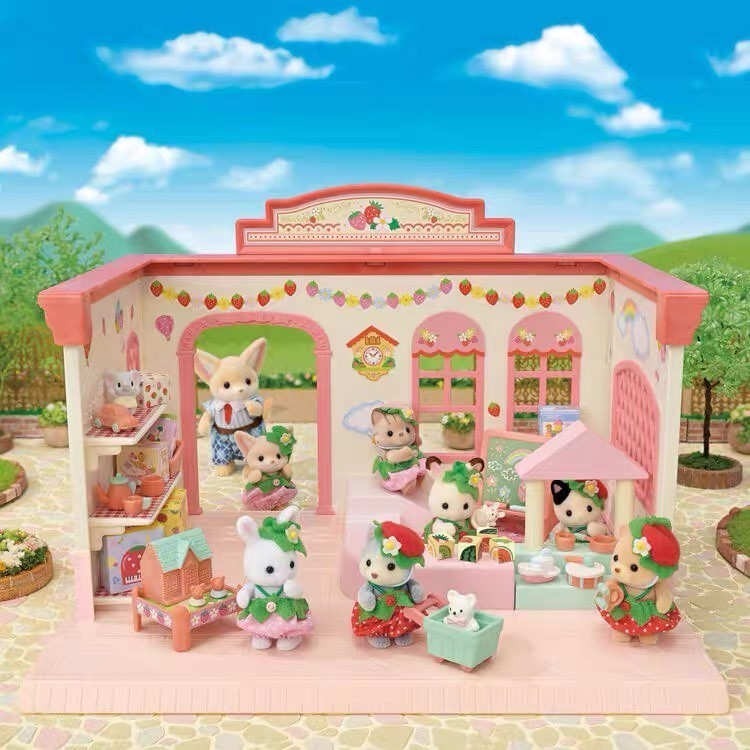 正版森林家族草莓變裝寶寶玩偶 草莓玩具屋 會員限定女孩家家酒玩具禮物