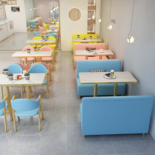 【平安樹】廠家直銷 奶茶店 餐廳桌椅 餐桌椅組合 卡座沙發 沙發桌椅 咖啡桌 洽談桌 餐飲裝置 飯桌 咖啡廳桌椅 高腳桌