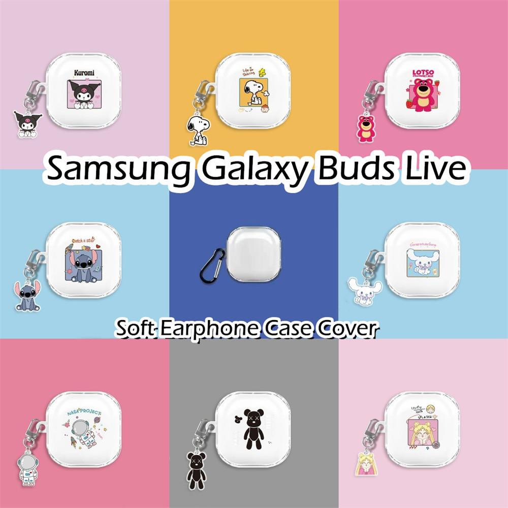 SAMSUNG [imamura] 適用於三星 Galaxy Buds Live Case 透明卡通軟矽膠耳機套