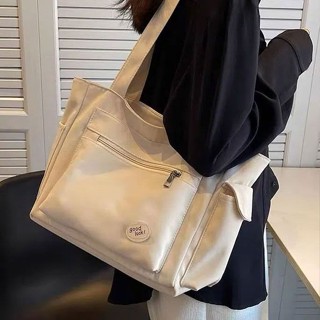 帆布包 Canvas bag✨Ready stock✨大學生上課通勤包大容量手提布袋大包包女2023帆布單肩托特包