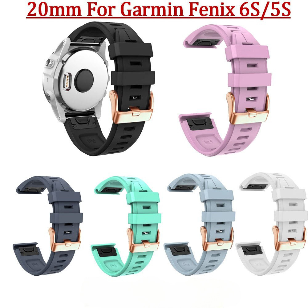 【TW】Garmin Fenix 6S Pro Solar 5S Plus 錶帶 20mm 防水橡膠 替換 快扣 錶鏈