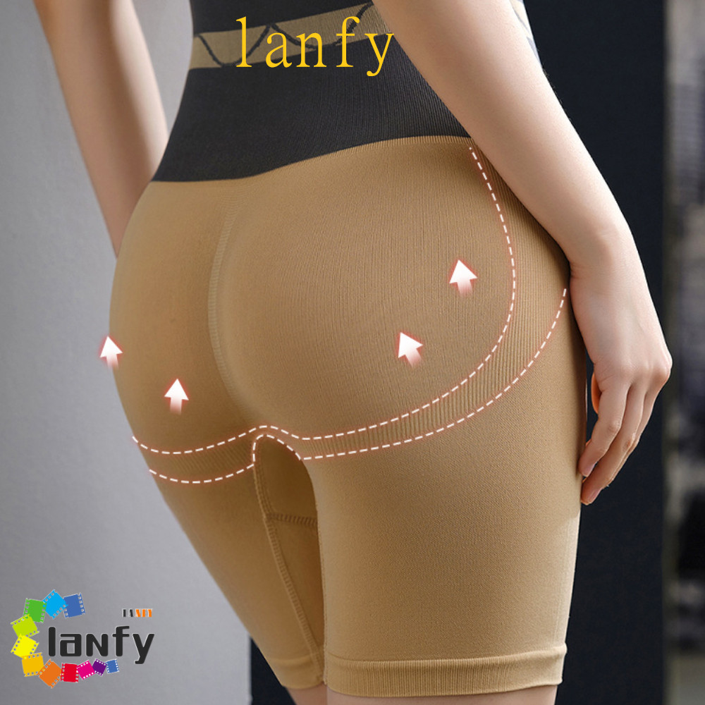 LANFY高腰產後塑形內褲,條紋抬起臀部控制肚子短褲,簡單無縫塑身衣平坦的腹部緊身三角褲女